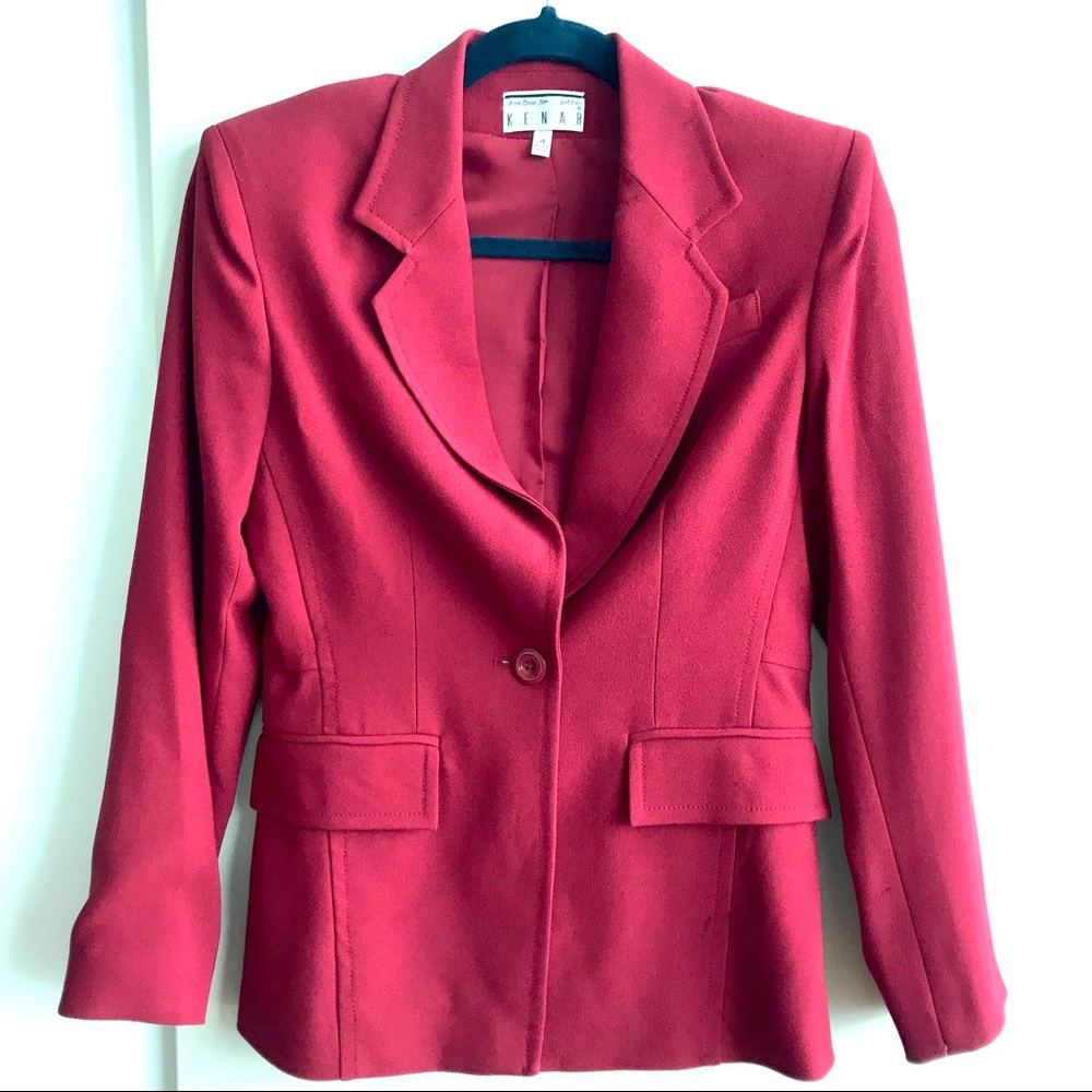 KENAR Red One button blazer New without Tags P4